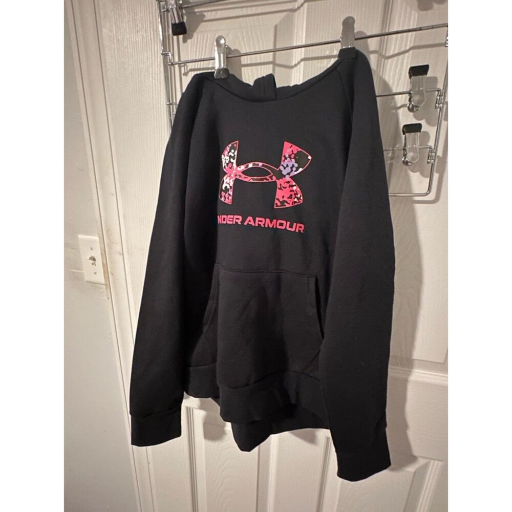 Girls Under Armour Hoodie Pink/Black NWT Youth XL